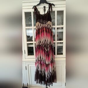 Bebe Maxi Dress with Ribbon Tie Straps
